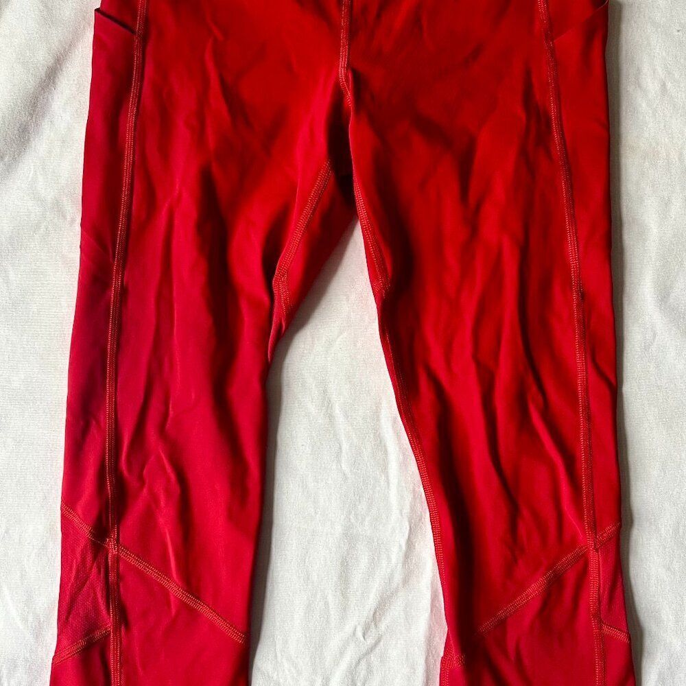 LULULEMON - RED FAST AND FREE CROP LEGGINGS - SIZE 6 - Picture 2 of 8